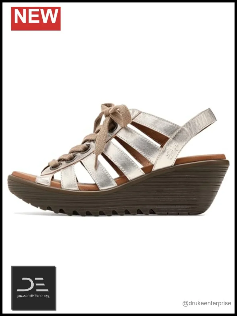 Genuine Leather Lace-Up Wedge Sandals Comfortable Platform Heels
